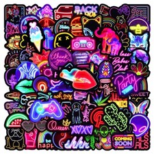 100PCS Neon Sign Stickers Bomb