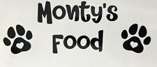 Personalised Pet Dog Food Box Vinyl Decal Stickers, Paw, Storage Labels Gift