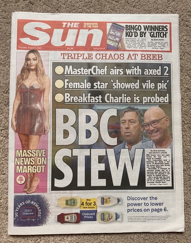 The sun 7th august - sun,