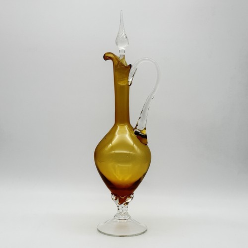 Vtg mcm italian amber blown - vtg,