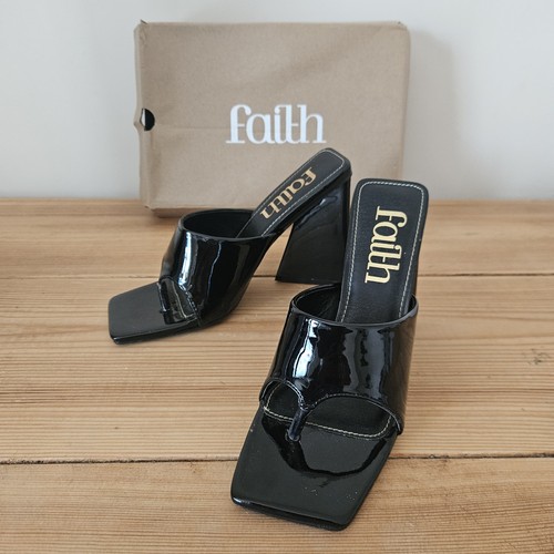 Faith y2k black - patent, mule