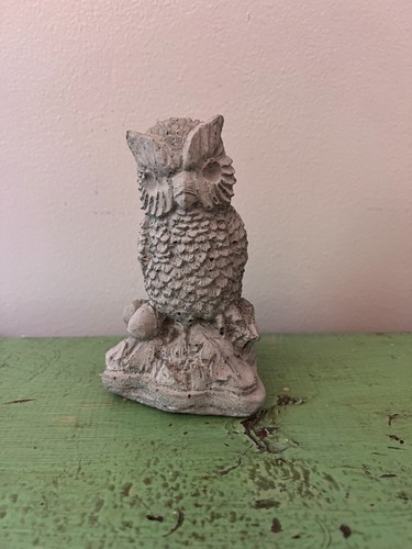 Vintage concrete owl - concrete, garden