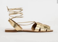 Zara Gold Leather Gladiator