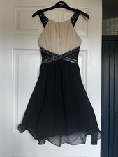 New. Little Mistress. Black And Cream Party Dress. Tulle Skirt, Size 8