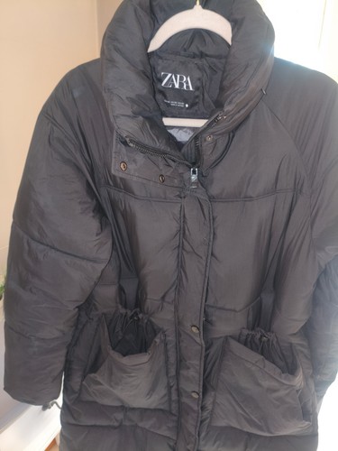 Zara black long puffer - puffer, coat