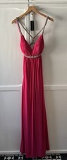 Forever Unique ‘Noreen’ Fuchsia Backless Maxi Dress with Diamante Straps 10