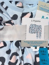 Blue Leopard Print Velour Fleece Pyjama Set Girls Ages 7-15 Years
