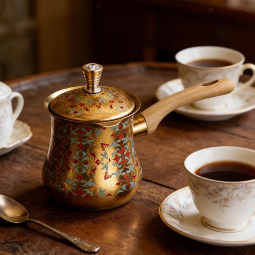 Turkish coffee pot melting - coffee,