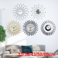 33/38/60cm Round Living  Modern Bedroom Diamond Clock Crystal Wall Clock Silent