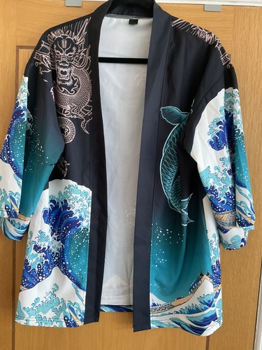 Japanese wave dragon haori - wave,
