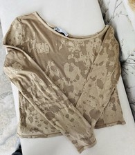 Zara Women's beige/camel cold shoulder cropped top sz Large