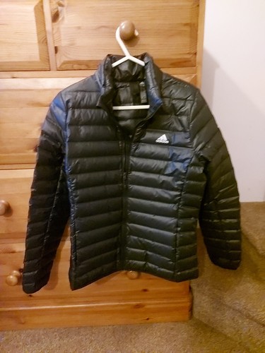 Adidas black puffa down jacket - adidas,