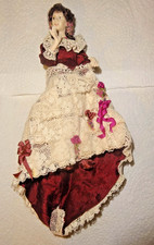 Dolls House  1:12 Scale Doll with Handmade  Victorian Outfit & Flowers In Hair