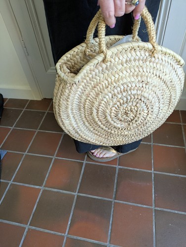 Raffia light coloured handbag