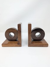 Vintage Wooden  Bookends Art