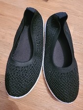 Ladies Graceland Size Uk 5 Black Diamonte Slip On Pumps