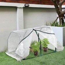 Mini Tunnel Greenhouse Warm House Shelter Plant Shed Portable Steel Frame 2FT