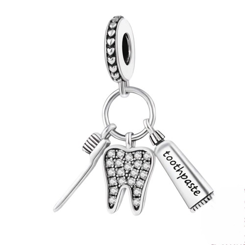 925 silver dentist tooth - silver,
