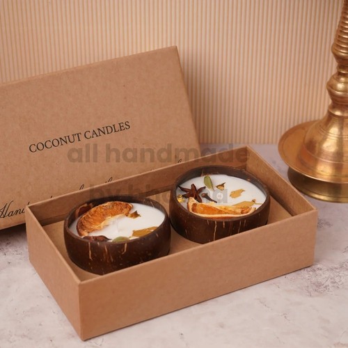 Coconut shell candles - coconut, with