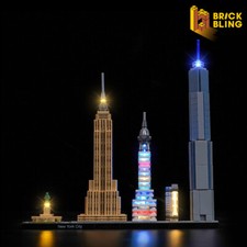 BrickBling LED Light Kit for LEGO Architecture New York City 21028 (Standard)