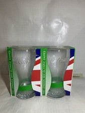 2 x Coca Cola Glass London 2012 Olympic Games McDonalds Green