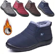Snow Boots Warm Shoes Mens Womens Winter Waterproof Non-Slip Fur Flat Size Lined