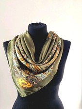 Khaki Paisley Square Scarf