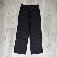 Peacocks black wide leg linen