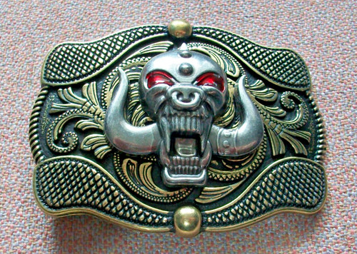 Brass tone belt buckle - belt,