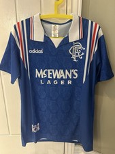 Ranger 1997-99 Retro McEwans Football Shirt Size XL Blue Home