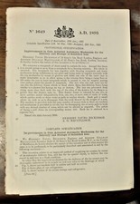 Patent specification for slot machine to dispense ice cream 1893 disbound HMSO