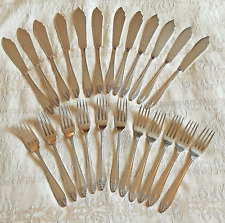 23 x Vintage Art Deco Silver Plated Fish / Seafood Knives & Forks Electro Pluro