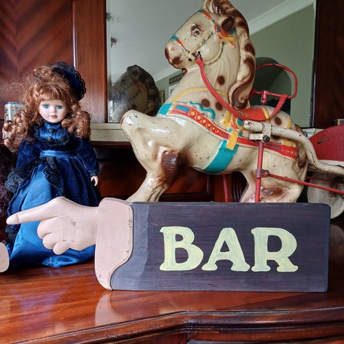 Hand painted wooden - hand,
