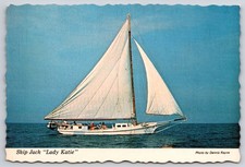 Sailing Ship Chesapeake Bay Skip Jack Lady Katie Tilghman MD Postcard UNP 4x6