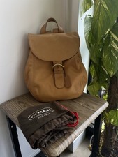 Old Coach Leather Backpack Vintage Gold Hardware Used 