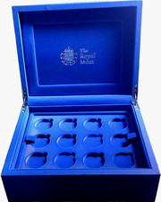 LUXURY ROYAL MINT BOX for 36 crown-size coins 29x24x11 cm - vgc, slightly faded