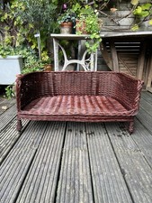 extra large wicker dog bed, brown with cushion pad made to fit