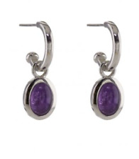 LOLA ROSE CHLO EARRINGS HUGGIES HOOP AMETHYST SEMI PRECIOUS STONE RRP £36