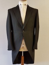 I2 Mens NEW Wool Black Tailcoat Wedding Ascot Morning Suit Dress Tails Jacket