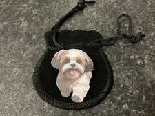 Cute Dog Lhasa Apso/Shih Tzu Flat Small Brooch Pin, Lightweight 4cm