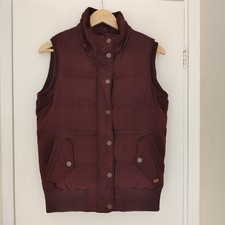 Fat Face Size 8 Burgundy Gilet Fleece Lined Down Fill Ladies Padded