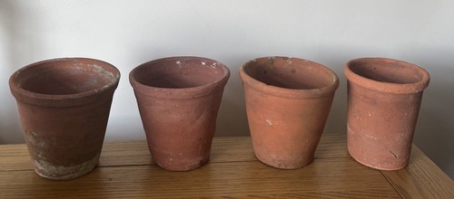 Four vintage large - hand, thrown