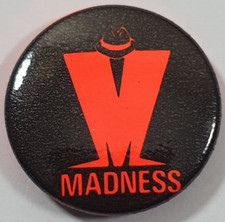 1980's Madness British Pop Music Band Plastic/Tin Badge 26mm.