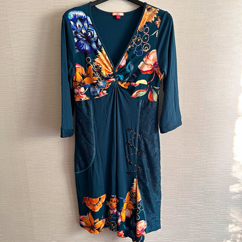Joe browns teal - floral, v-neck