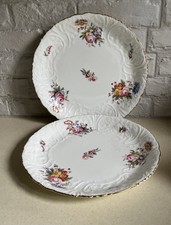 2 x Antique Coalport Embossed