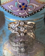 STUNNING ANTIQUE FRENCH BELLE EPOQUE PLATINUM GOLD DIAMOND ENGAGEMENT RING