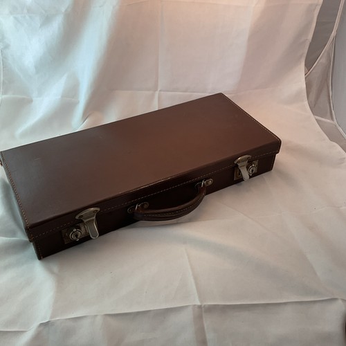 Small vintage leather suitcase - vintage,