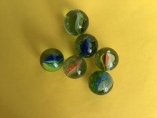 6 VINTAGE LARGE COLOURED GLASS