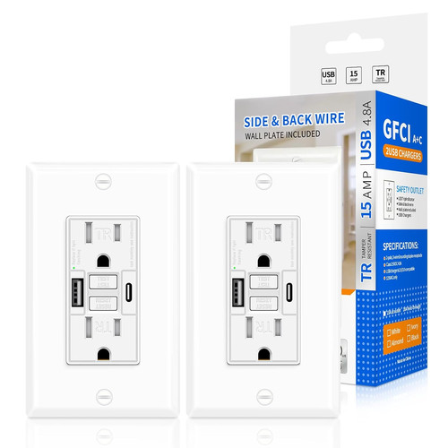 15a gfci outlet with usb - outlet,