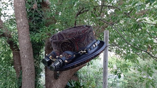 Leather and fabric - and,